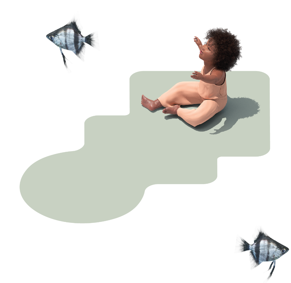 baby illustration with fish